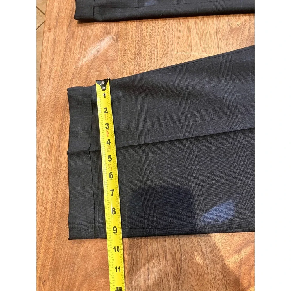 Jos. A. Bank Mens 50R Wool Suit Charcoal Grey Windowpane Pleated Cuffed 10820N